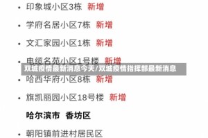 双城疫情最新消息今天/双城疫情指挥部最新消息