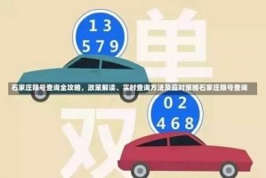 石家庄限号查询全攻略，政策解读、实时查询方法及应对策略石家庄限号查询
