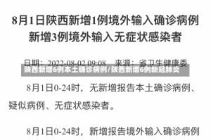 陕西新增6例本土确诊病例/陕西新增6例新冠肺炎