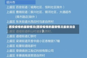 西安疫情的最新情况(西安疫情的最新情况最新消息)