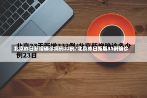北京昨日新增确诊病例22例/北京昨日新增31例确诊