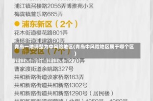 青岛一地调整为中风险地区(青岛中风险地区属于哪个区)