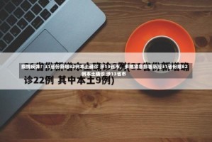 疫情反弹！31省份新增82例本土确诊 涉13省市，多地紧急部署防控31省份增82例本土确诊 涉13省市