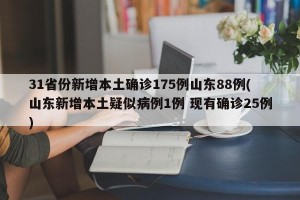 31省份新增本土确诊175例山东88例(山东新增本土疑似病例1例 现有确诊25例)