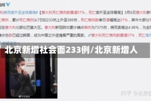 北京新增社会面233例/北京新增人