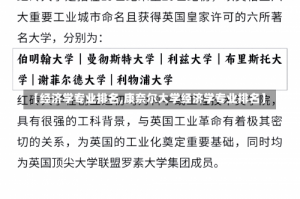 【经济学专业排名,康奈尔大学经济学专业排名】