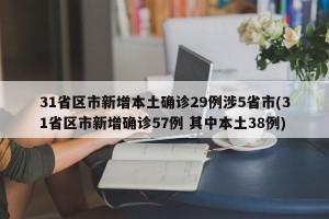 31省区市新增本土确诊29例涉5省市(31省区市新增确诊57例 其中本土38例)