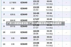 广州12例感染者详情/广州12例确诊病例行程轨迹提示