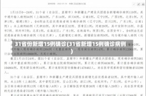 31省份新增15例确诊(31省新增15例确诊病例)