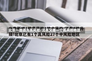 北京一地调为高风险/北京又增一个高风险地区