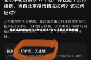 北京本轮疫情出现6条传播链/官方谈北京疫情传播