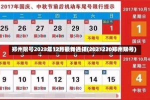 郑州限号2023年12月最新通知(2021220郑州限号)