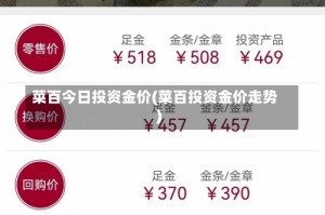 菜百今日投资金价(菜百投资金价走势)