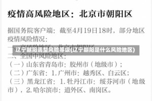 辽宁朝阳调整风险等级(辽宁朝阳是什么风险地区)