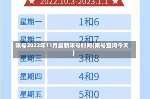 限号2022年11月最新限号时间(限号查询今天)
