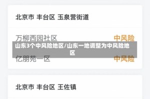 山东3个中风险地区/山东一地调整为中风险地区