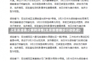 北京新增确诊病例详情(北京新增确诊行动轨迹)