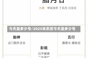 今天是多少号/2025年农历今天是多少号