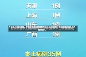 外籍输入病例激增，中国疫情防控的韧性考验与应对策略31省新增确诊2例 均为境外输入