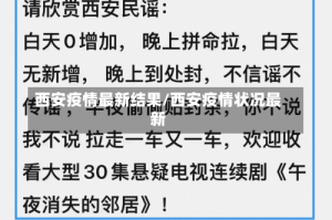 西安疫情最新结果/西安疫情状况最新
