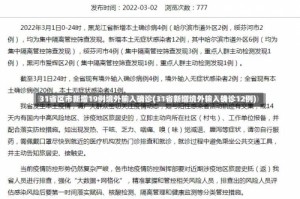 31省区市新增19例境外输入确诊(31省新增境外输入确诊12例)