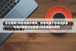 河北新增7例本地确诊病例，疫情反弹下的防控挑战与应对策略河北新增7例本地确诊病例