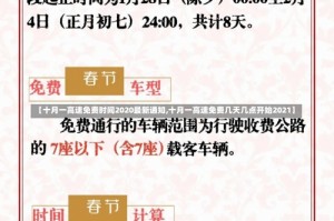 【十月一高速免费时间2020最新通知,十月一高速免费几天几点开始2021】