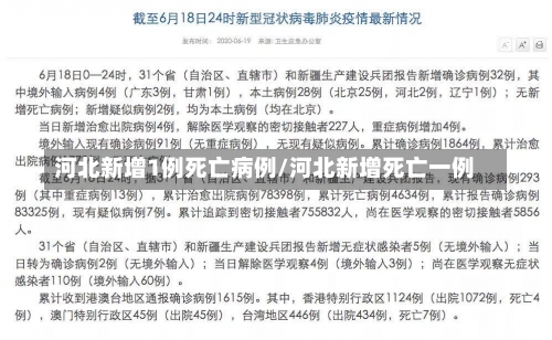河北新增1例死亡病例/河北新增死亡一例-第1张图片