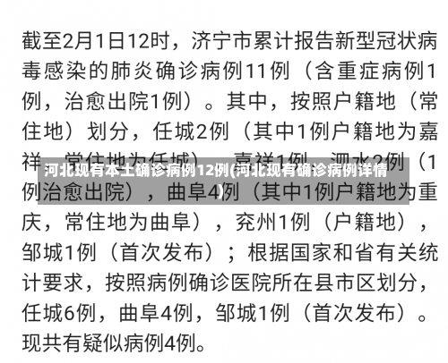 河北现有本土确诊病例12例(河北现有确诊病例详情)-第1张图片