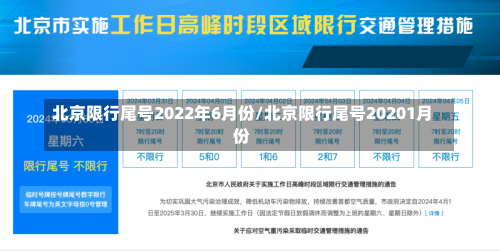 北京限行尾号2022年6月份/北京限行尾号20201月份-第1张图片