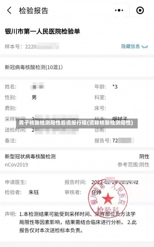 男子核酸检测阳性后谎报行程(谎称核酸检测阳性)-第2张图片