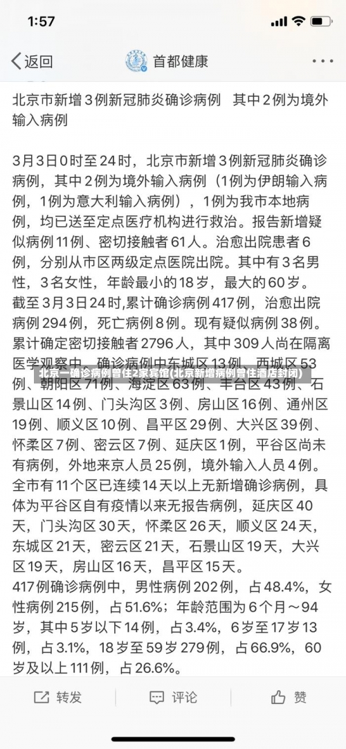 北京一确诊病例曾住2家宾馆(北京新增病例曾住酒店封闭)-第3张图片