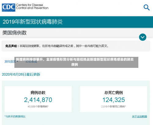 新增病例持续攀升，全球疫情形势分析与防控挑战新增新型冠状病毒感染的肺炎病例-第1张图片