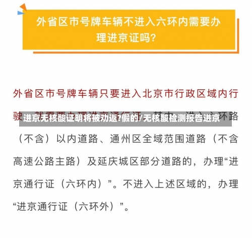进京无核酸证明将被劝返?假的/无核酸检测报告进京-第2张图片
