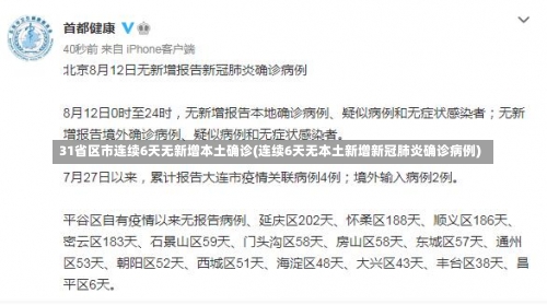 31省区市连续6天无新增本土确诊(连续6天无本土新增新冠肺炎确诊病例)-第1张图片