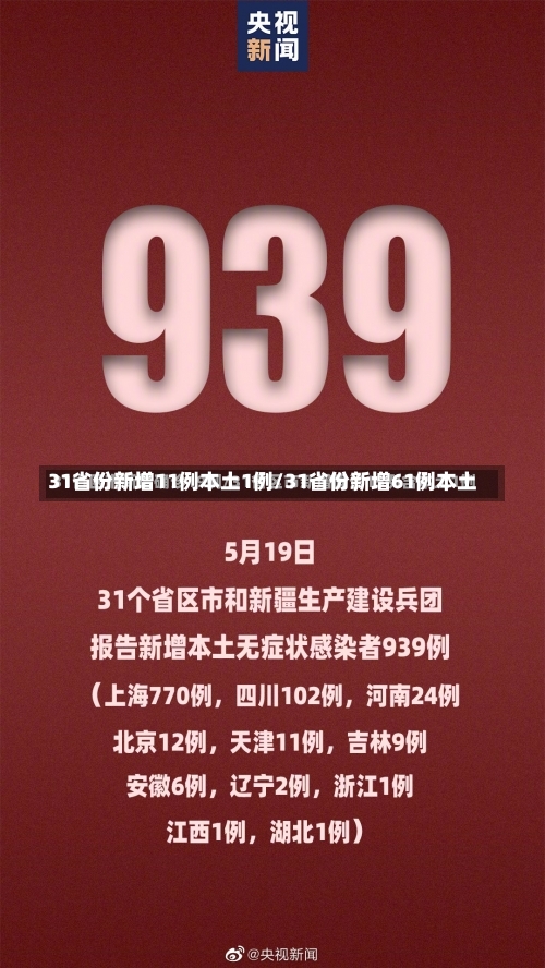 31省份新增11例本土1例/31省份新增61例本土-第1张图片