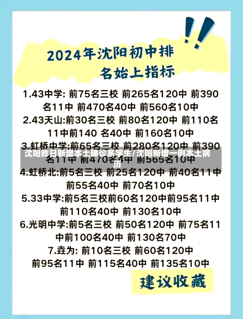 沈阳昨日新增本土确诊系学生/沈阳新增一例本土病历-第1张图片