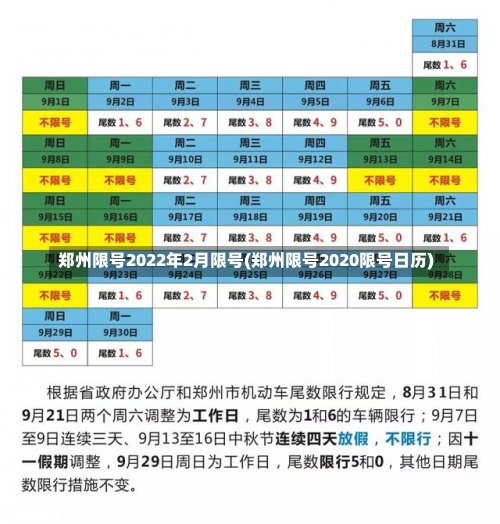 郑州限号2022年2月限号(郑州限号2020限号日历)-第1张图片