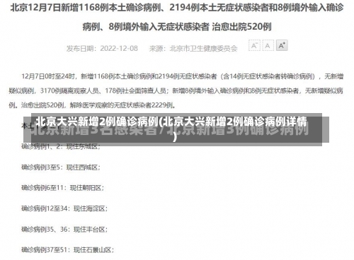 北京大兴新增2例确诊病例(北京大兴新增2例确诊病例详情)-第3张图片