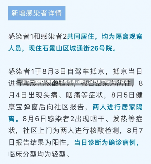 【北京一病例26天内17次核检均为阴性,26日北京确诊冠状病毒】-第1张图片