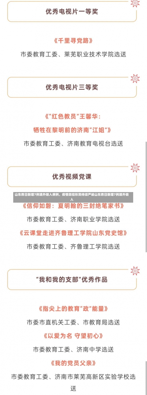 山东昨日新增7例境外输入病例	，疫情防控形势持续严峻山东昨日新增7例境外输入-第2张图片