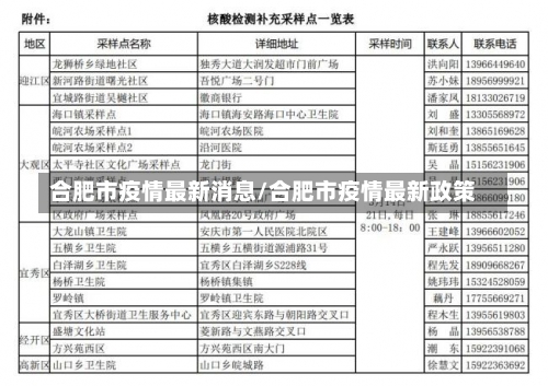 合肥市疫情最新消息/合肥市疫情最新政策-第1张图片