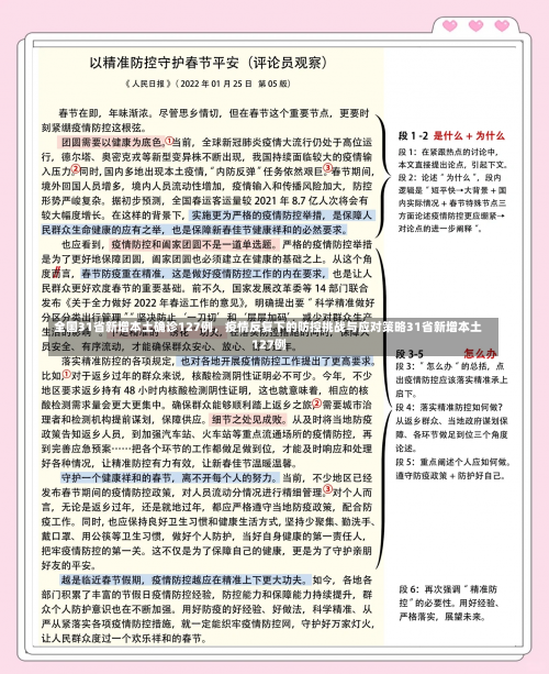 全国31省新增本土确诊127例，疫情反复下的防控挑战与应对策略31省新增本土127例-第1张图片