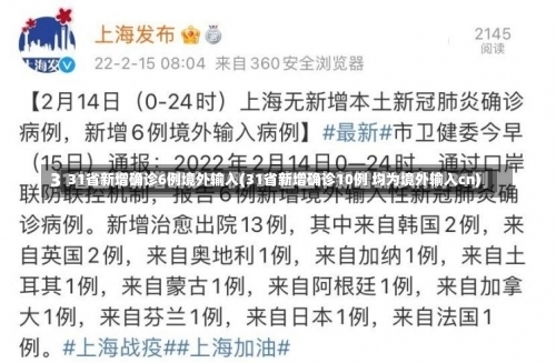 31省新增确诊6例境外输入(31省新增确诊10例 均为境外输入cn)-第1张图片