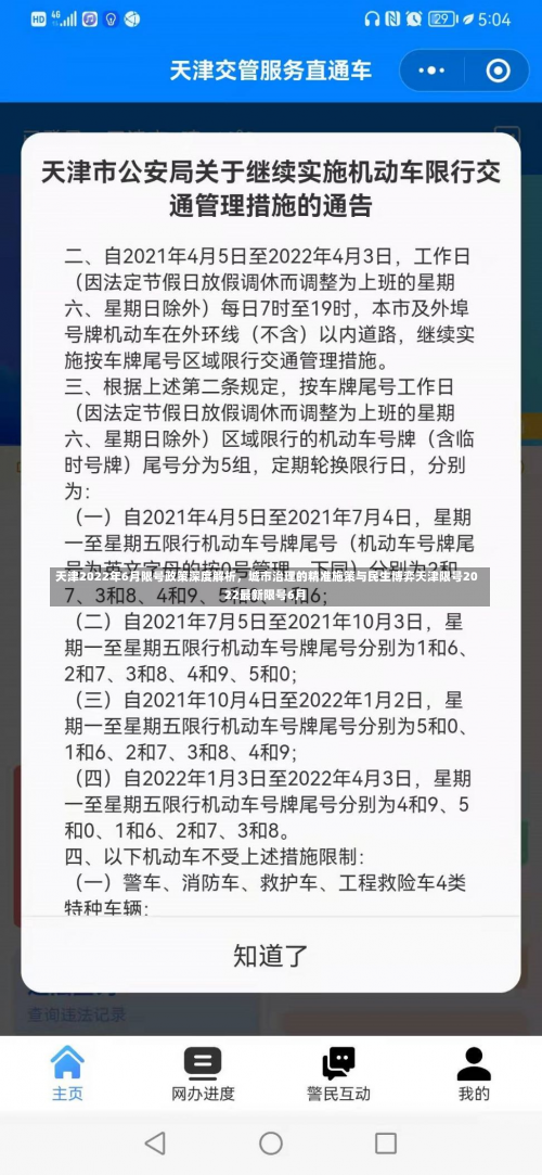 天津2022年6月限号政策深度解析，城市治理的精准施策与民生博弈天津限号2022最新限号6月-第3张图片