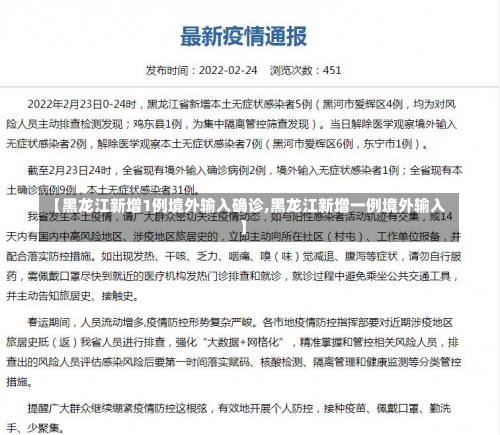【黑龙江新增1例境外输入确诊,黑龙江新增一例境外输入】-第2张图片