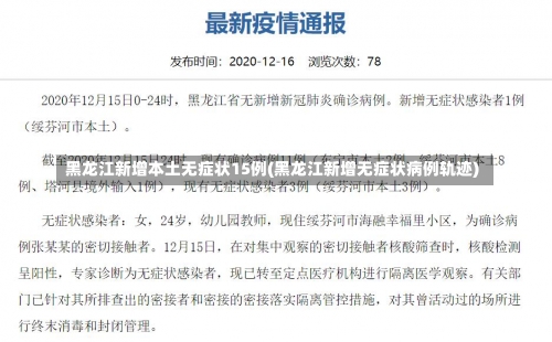 黑龙江新增本土无症状15例(黑龙江新增无症状病例轨迹)-第1张图片