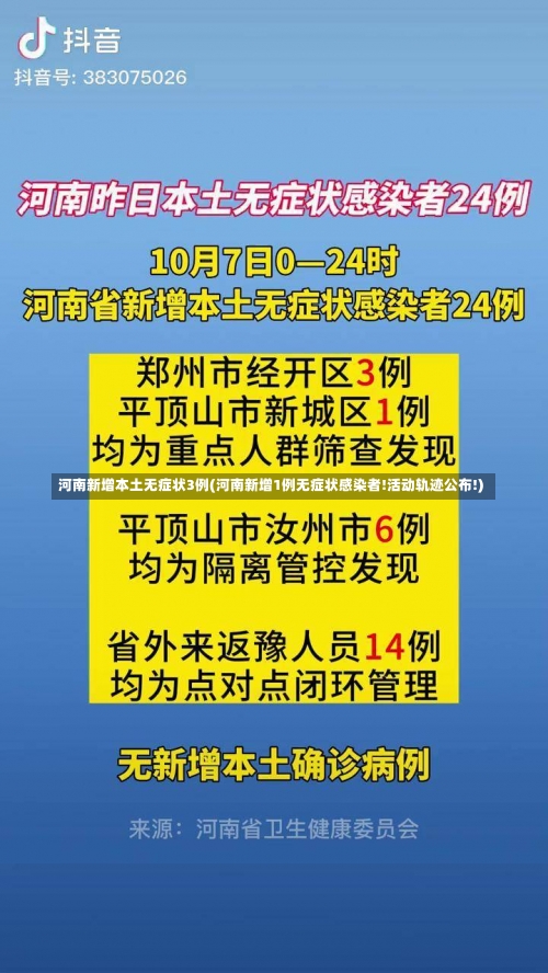 河南新增本土无症状3例(河南新增1例无症状感染者!活动轨迹公布!)-第1张图片