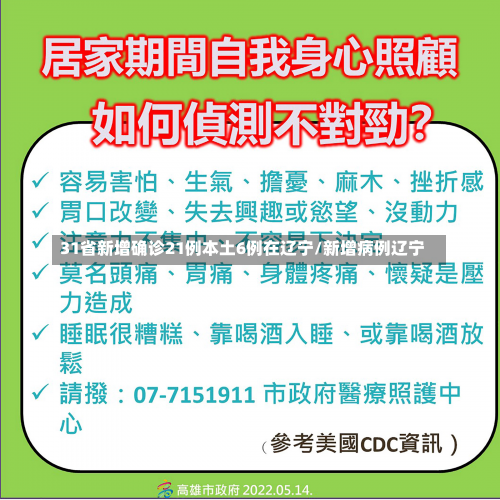 31省新增确诊21例本土6例在辽宁/新增病例辽宁-第1张图片