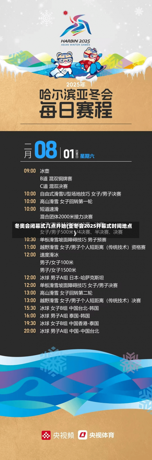 冬奥会闭幕式几点开始(亚冬会2025开幕式时间地点)-第2张图片